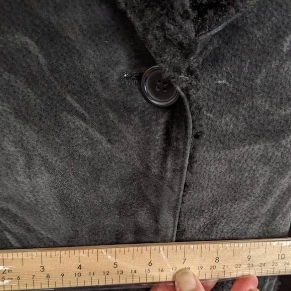 Giacca Black Soft Suede Leather Long Coat - Picture 9 of 12